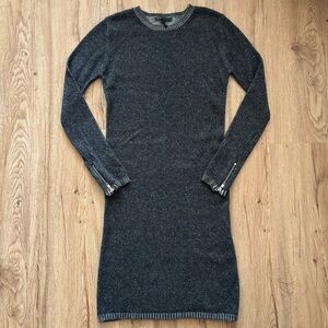 Maje long sleeve Gray Knit sweater Dress wool cashmere size 1 small
